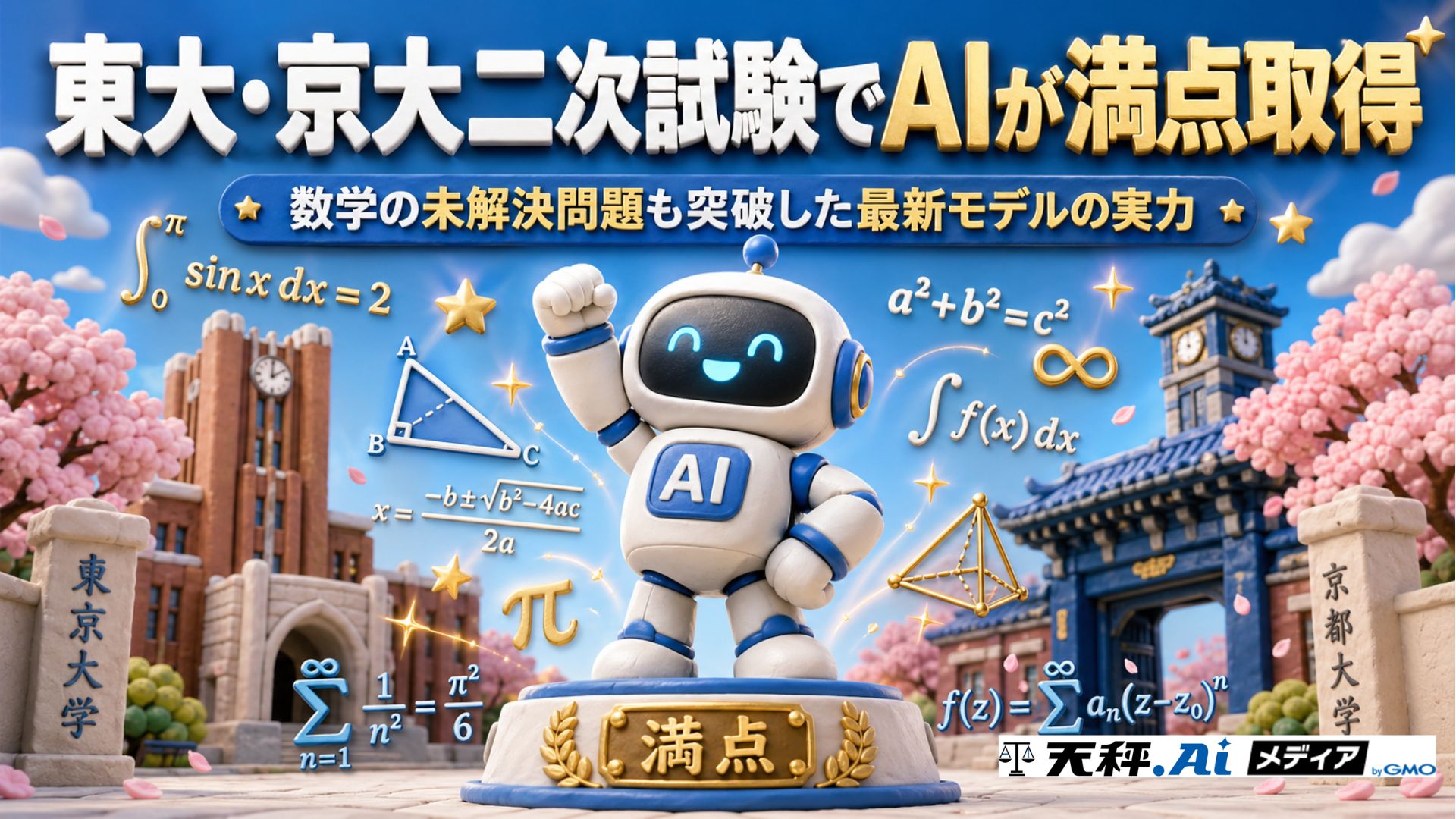 東大・京大二次試験でAIが満点取得|数学の未解決問題も突破した最新モデルの実力