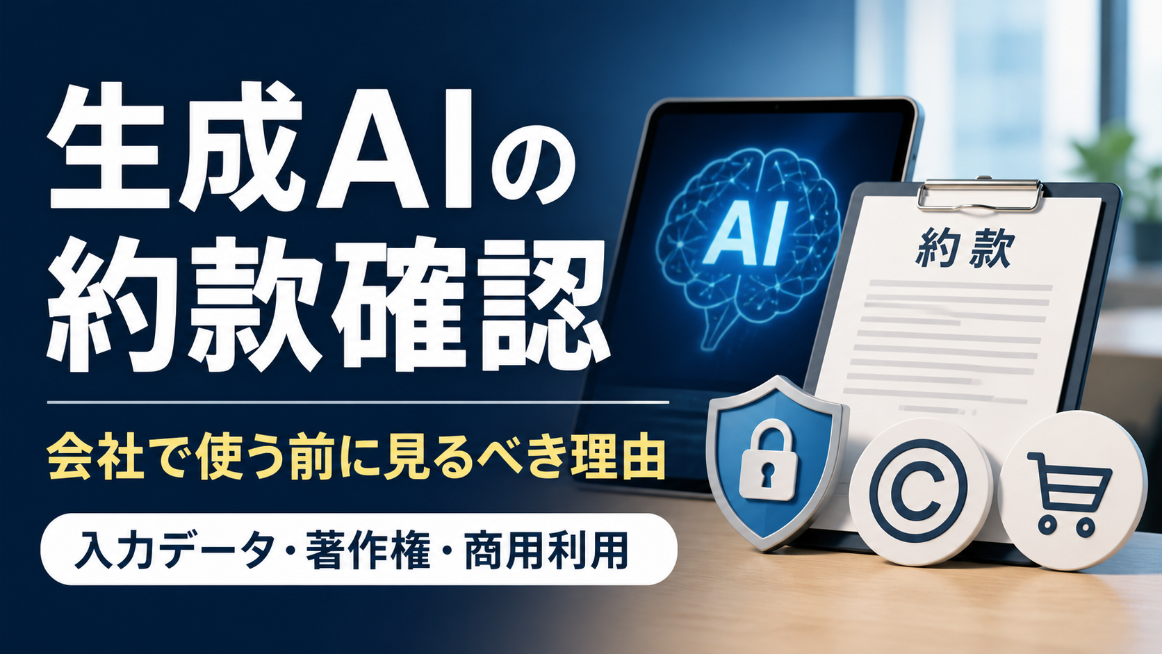 生成AIを会社で使う前に約款を確認すべき理由|入力データ・著作権・商用利用のリスクを整理