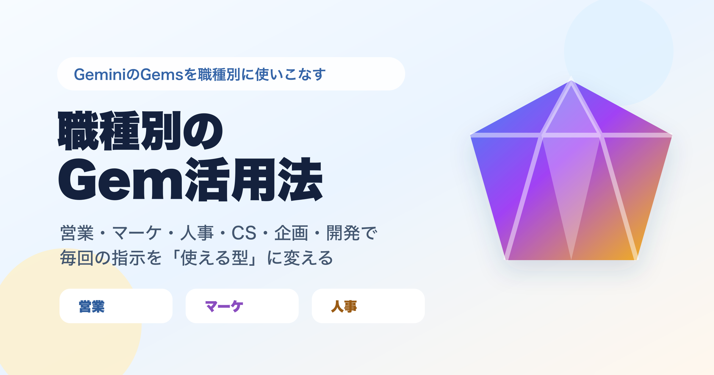 職種別GeminiのGem活用法:毎回の指示を「仕事の型」に変える