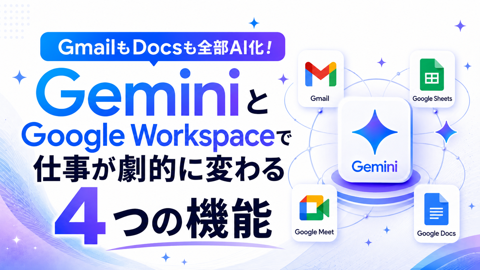 【2026年版】GmailもDocsも全部AI化！GeminiとGoogle Workspaceで仕事が劇的に変わる4つの機能