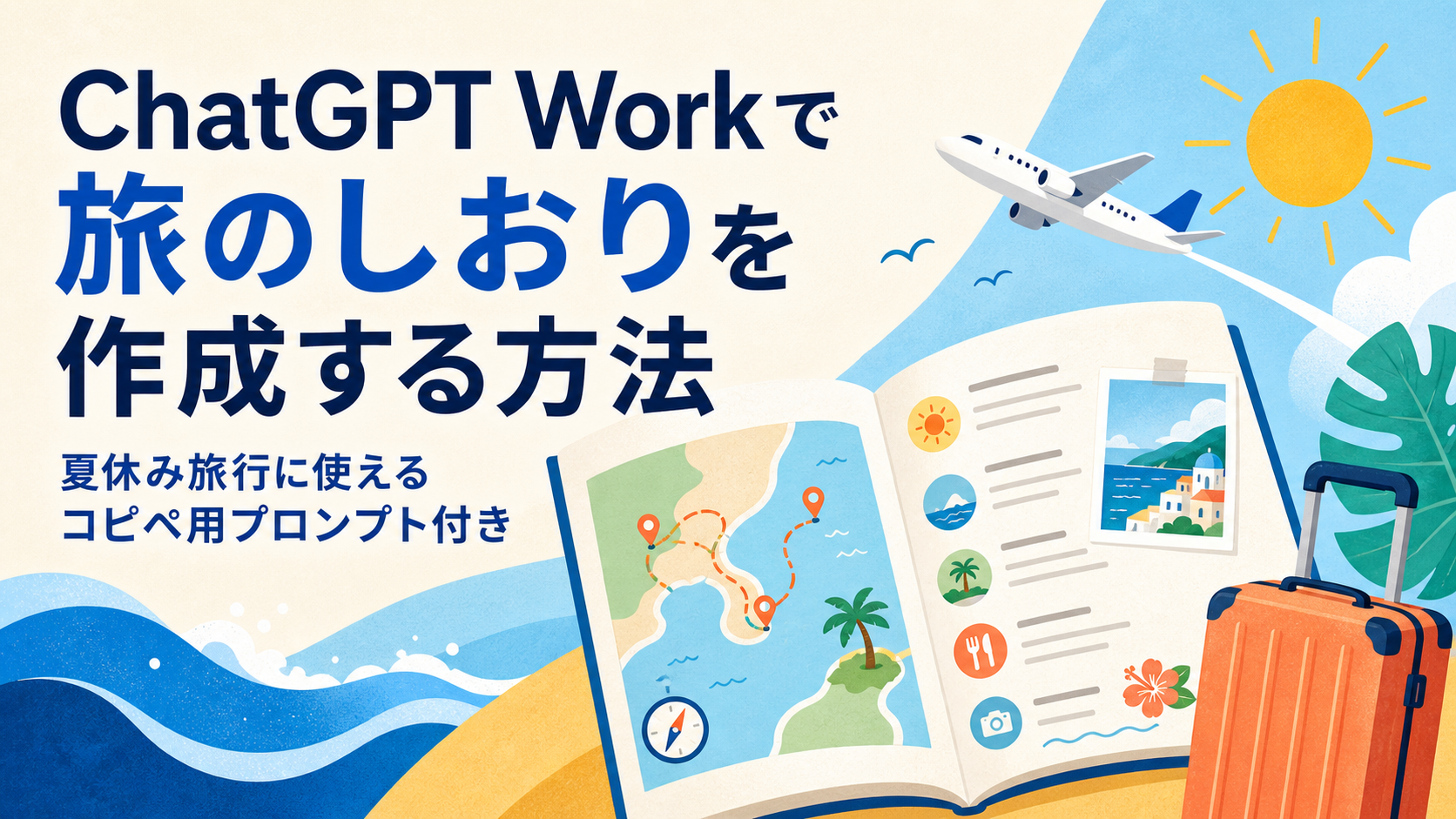 ChatGPT Workで旅のしおりを作成する方法｜夏休み旅行に使えるコピペ用プロンプト付き