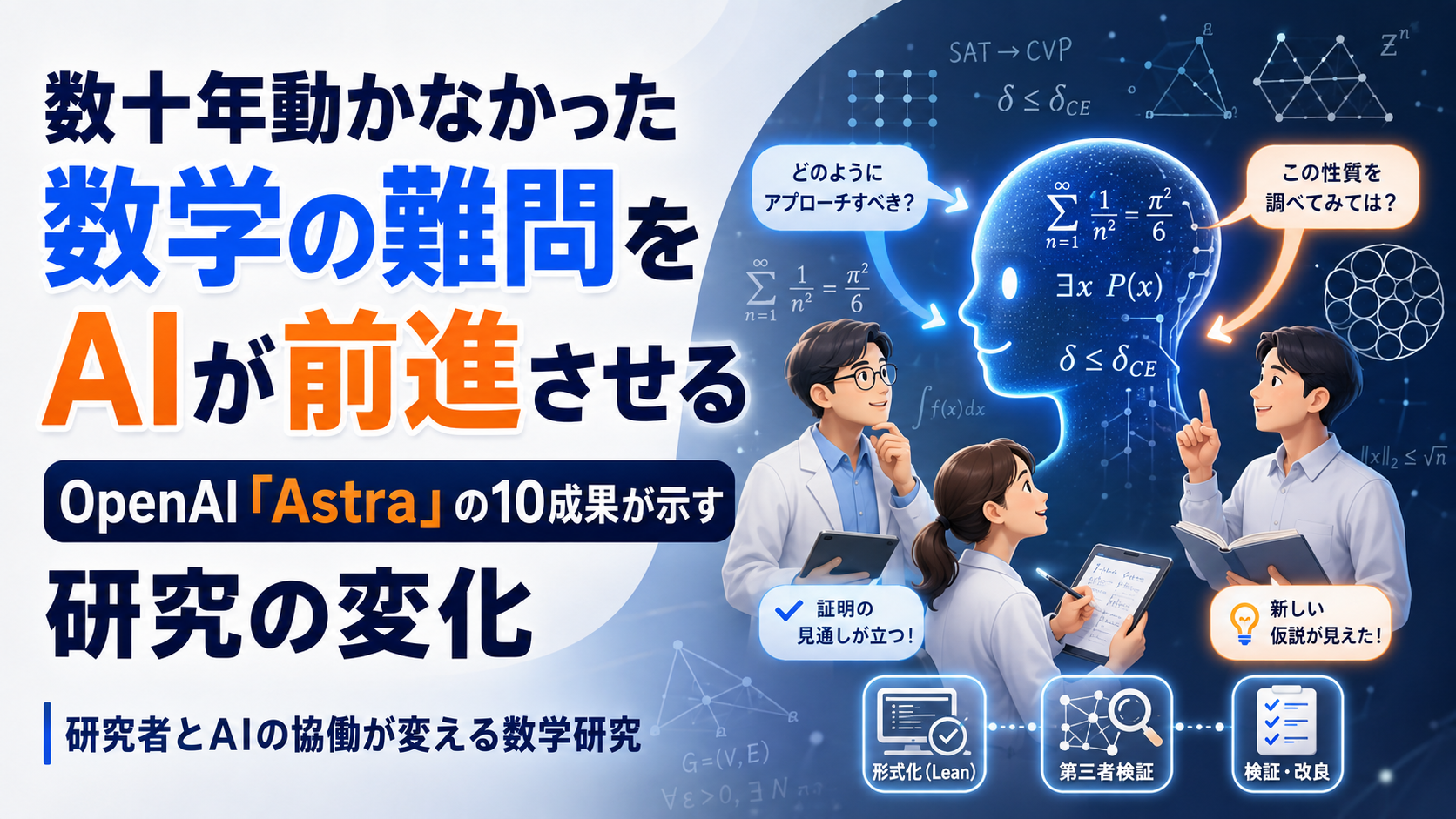 数十年動かなかった数学の難問をAIが前進させる、OpenAI「Astra」の10成果が示す研究の変化