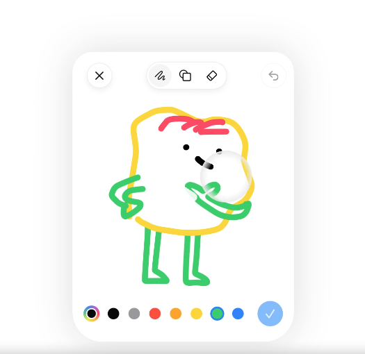 ChatGPTのSketch機能で描いたナゲット風キャラクターの手描きラフ