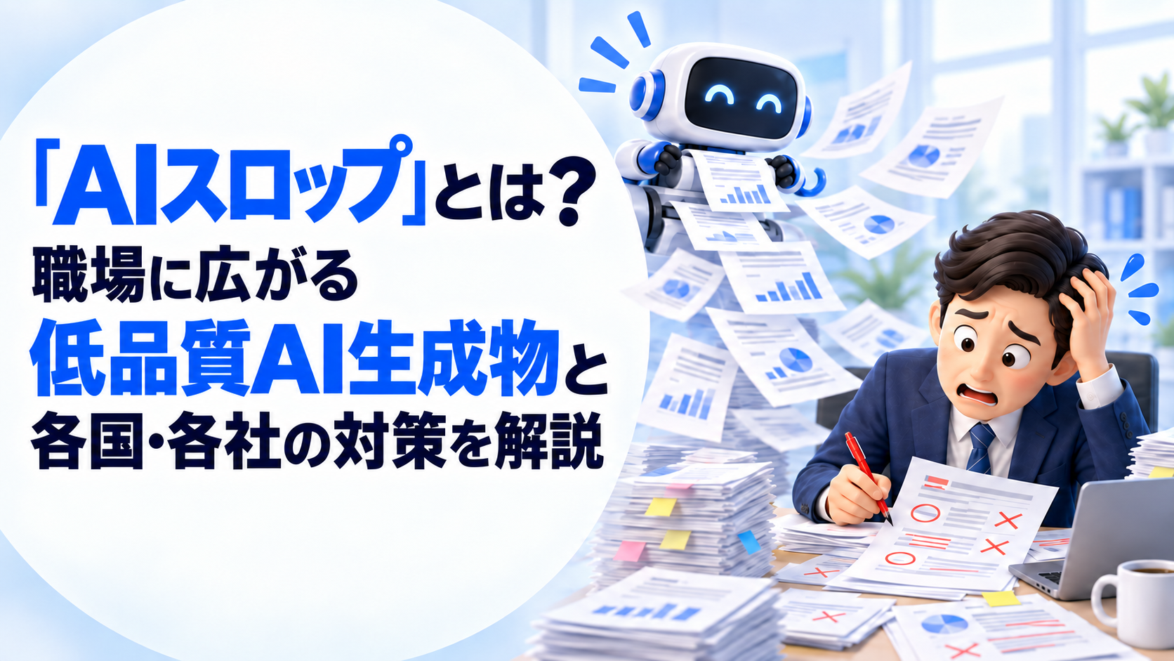 「AIスロップ」とは?職場に広がる低品質AI生成物と各国・各社の対策を解説