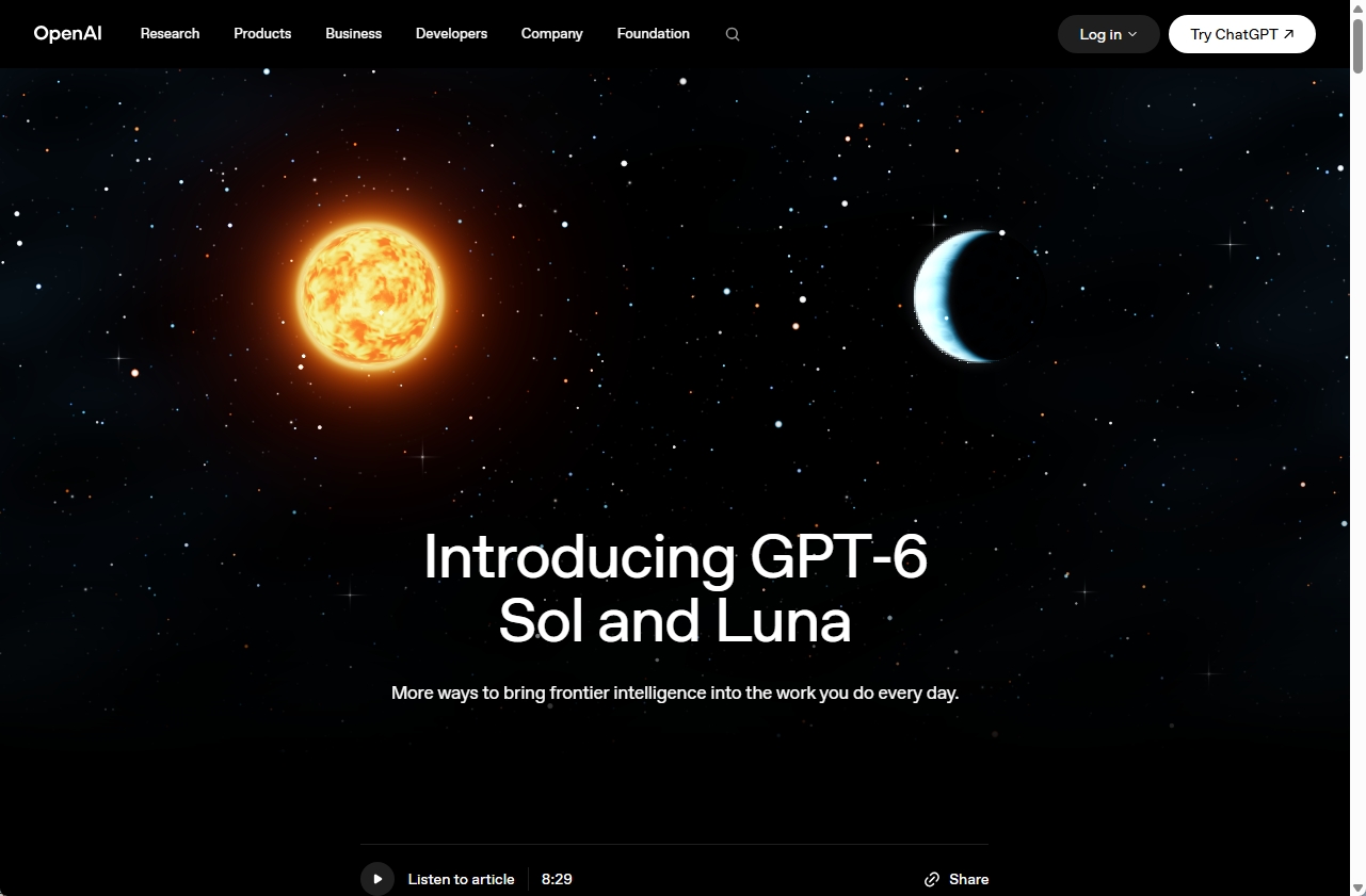 GPT-6 SolとGPT-6 Lunaの位置付け