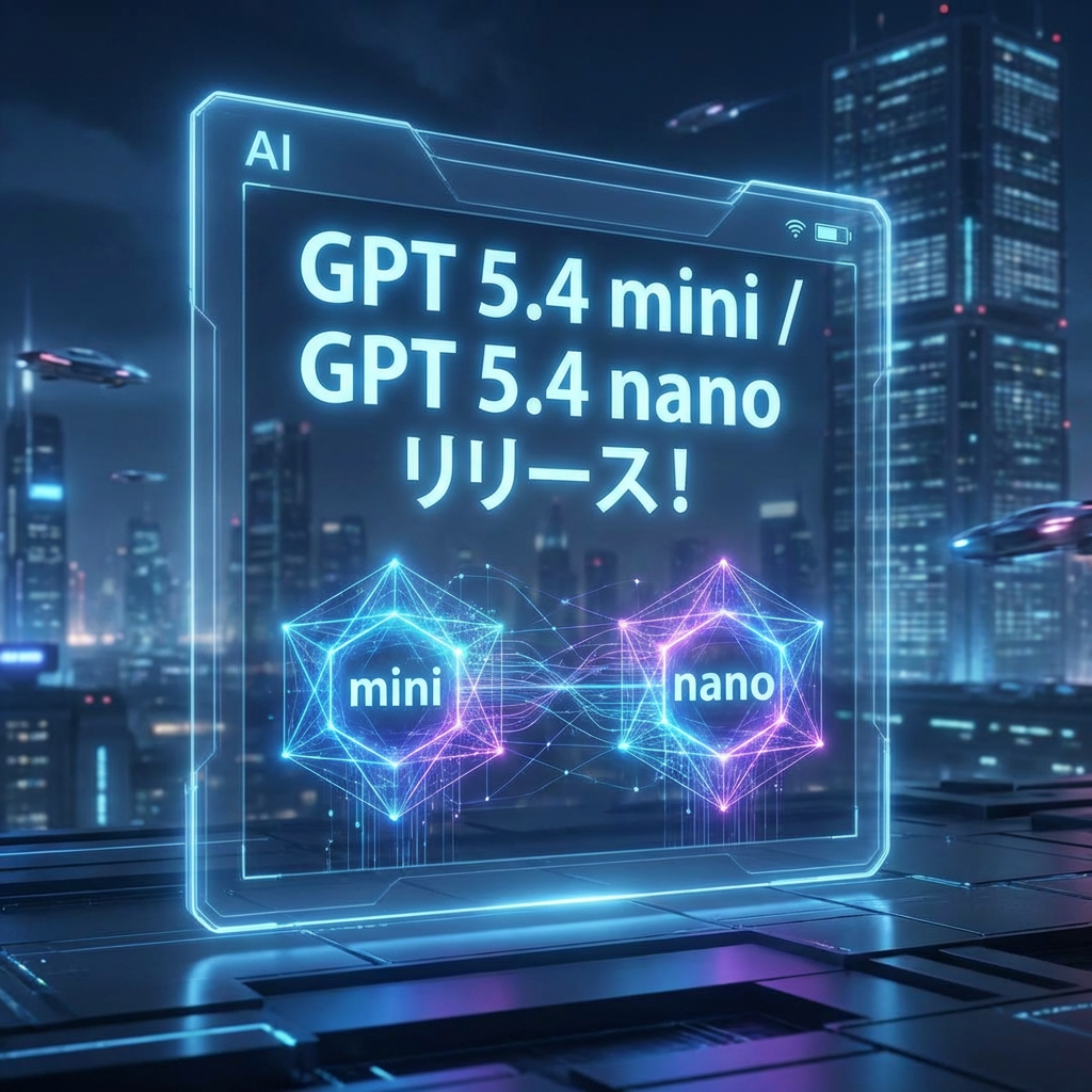 GPT 5.4 mini / GPT 5.4 nanoをリリースいたしました。