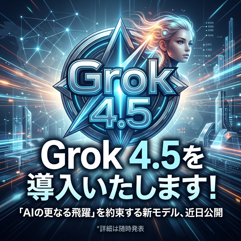 (リリース済)Grok 4.5を導入いたします