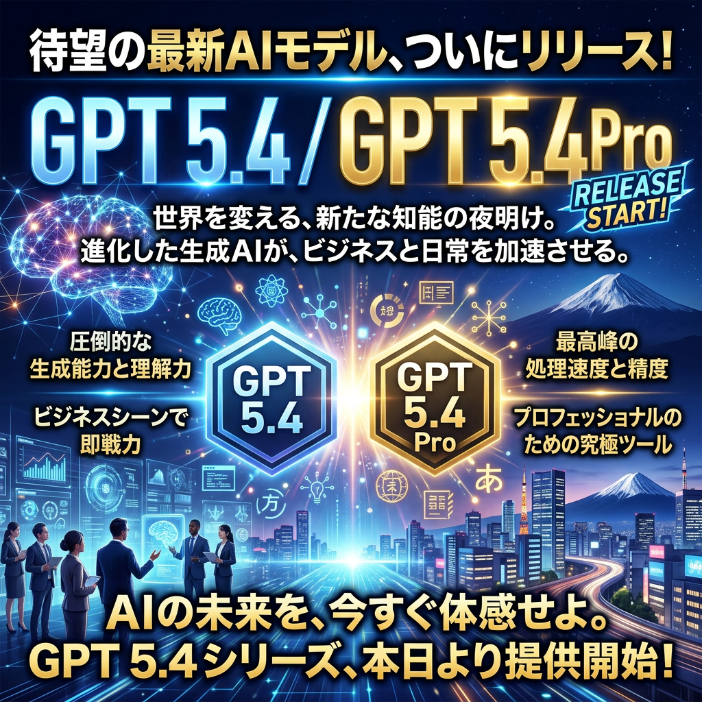 GPT 5.4 / GPT 5.4 Proをリリースしました