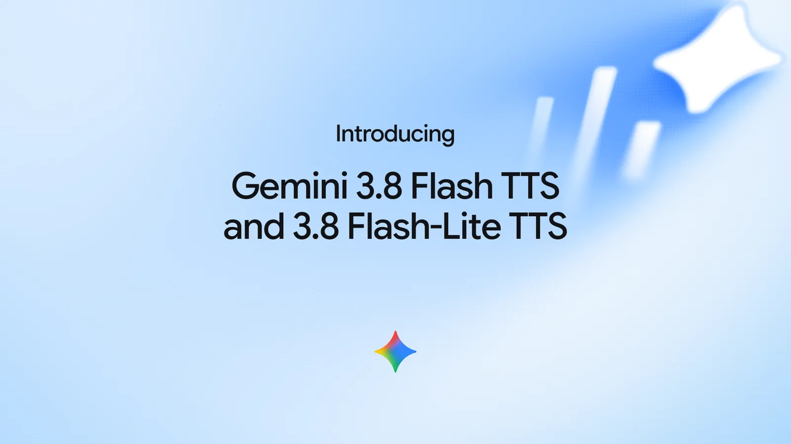 Gemini 3.8 Flash TTSとGemini 3.8 Flash-Lite TTSの発表を告知するバナー画像