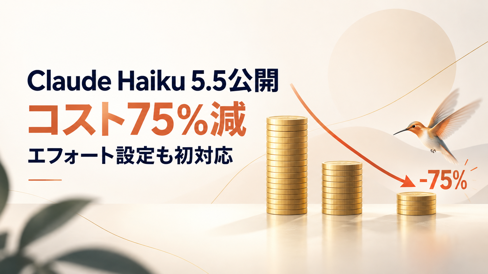 Claude Haiku 5.5公開、コスト75%減、エフォート設定も初対応